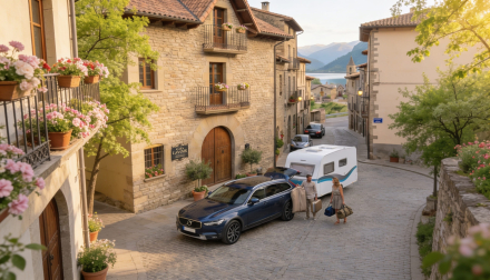 Minicaravana preparada para una escapada de primavera con buen tiempo